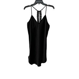 NWOT FLORA NIKROOZ Size S CHEMISE Lace detail back BLACK